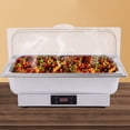 thumbnail image 3 of 600W 110V Electric Chafing Dish Stainless Steel+PC Buffet Stove w/ Food Tray for Parties, Restaurants, 3 of 19