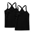 thumbnail image 2 of Cethrio Kids Girls Cotton Tank Tops, 2 Pack Solid Color Backless Sleeveless Summer Tops Black Size 4T-5T, 2 of 5