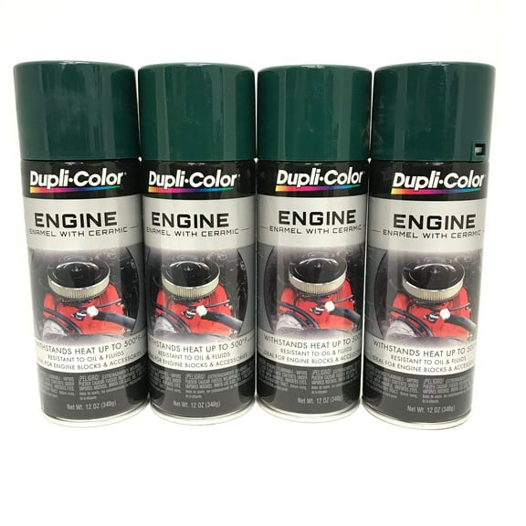 Duplicolor DE1644-4 PACK Engine Enamel Paint w/ Ceramic, Hunter Green - 12oz