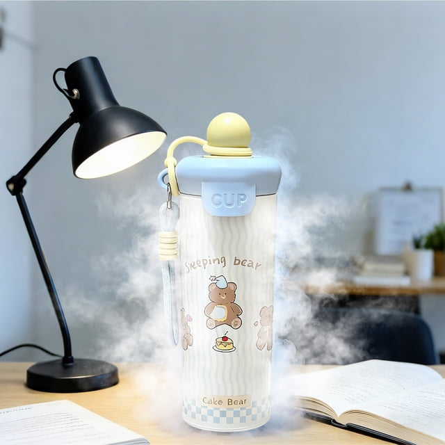 EGNMCR 600ml Stainless Steel Straw Cup Double Wall Vacuum Insulated Cup Hot Cold Retention Water Bottle With StrawLeakProof Portable Mug For Adults Kids Stainless steel insulated tumbler