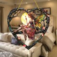 thumbnail image 6 of Cadorn Charming Night Fairy Light - Catcher, Acrylic Heart - Shaped Wall Hanging, Colorful Moon Glass - Effect Window Decor & Porch Ornament, 6 of 7