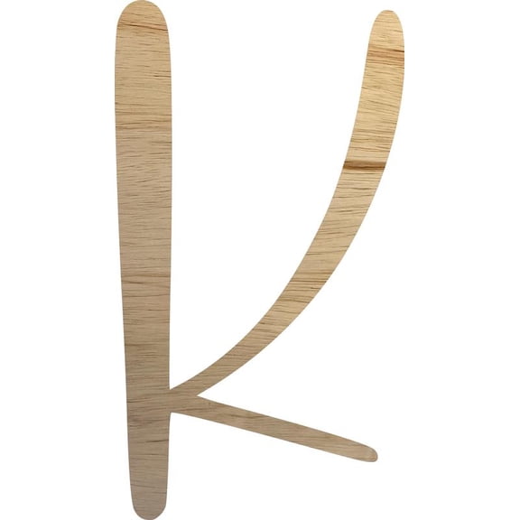 Wooden Christmas Letter K, Unfinished 15'' Tall Craft Wood Alphabet, A-Z