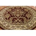 thumbnail image 4 of Unique Loom Voyage Collection Traditional Oriental Classic Intricate Design Area Rug, 8' 0 x 8' 0 Round, Red/Tan, 4 of 5