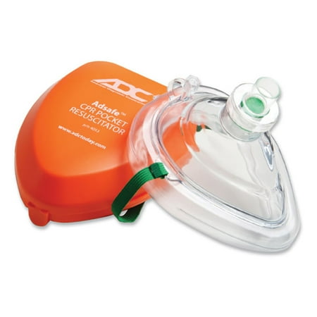 - CPR Valve Mask Resuscitator, Adult, Orange, w/case
