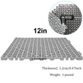 thumbnail image 4 of 12 Pack 12" x 12" Interlocking Rubber Bathroom Flooring Tiles Non-Slip Splicing Waterproof Mat Modular Interlocking Cushion Mat for Drain, Deck, Pool, Patio, Balcony, Shower, Kitchen, Yard (Gray), 4 of 4