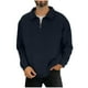 thumbnail image 2 of pstuiky camisas de manga larga para hombre, Blusas casuales de color liso con cuello plegable y cremallera para hombre, de manga larga camisetas de hombre m, 2 of 6