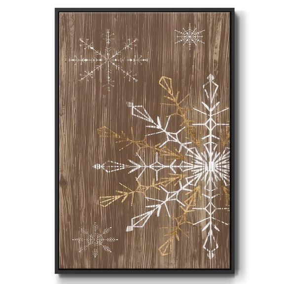 Barnwood Wonderland Collection B - Framed Gallery Wrapped Holiday Canvas - 17 x 25 - Black Frame