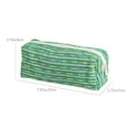 thumbnail image 3 of Fabric Pencil Case with Colorful Stripe Design, Large Capacity Zippered Stationery Pouch, Rectangular Pen Holder, Multi-Purpose Storage Bag for Office, Home and Travel, 3 of 8