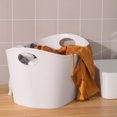 thumbnail image 2 of FixtureDisplays Panier à Linge Capacité 8 Gallons avec Poignées Panier de Rangement Multifonctionnel en Plastique Blanc, Pèse 1,5 Livres, Rigide avec Flexibilité 22013, 2 of 8