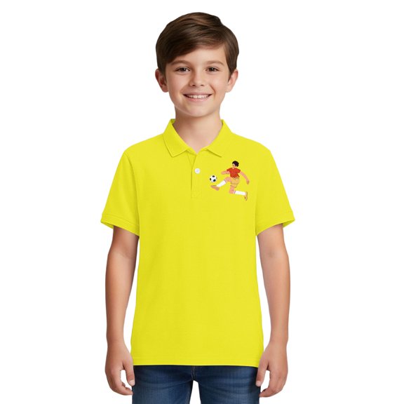 Ruyang Polo Shirts for Boys Girls Solid Soccer Print Baggy Casual Short Sleeve Summer Lightweight Outdoor Athletic Blouse T Shirts