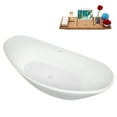 thumbnail image 5 of 75" Streamline B-512-238-WH Soaking Glossy White Freestanding Tub and Tray With Internal Drain in Glossy White, 5 of 12