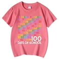 thumbnail image 4 of 100 Days of School Shirt Girls Boys Short Sleeve Shirts Fashion Graphic Tees Casual Round Neck Soft and Comfortable T-Shirts Pullover Summer Clothes Pink 10-11 Years, 4 of 5