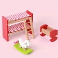 thumbnail image 5 of Wooden Miniature Furniture Set Bedroom Kitchen Bathroom Scene Accessories for Toddler Social Skill Pretend Play Game Toy Multicolor, 5 of 5