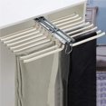 thumbnail image 1 of Pull-Out Trousers Rack Drawer,Pants Hangers,Multi Functional Pants Rack,Space Saving,Easy Installation,Non-Slip,Can Store 18 Pairs of Pants (Beige), 1 of 1