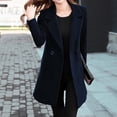 thumbnail image 3 of Women's Solid Color Double Long Sleeve Lapel Cardigan Coat For Autumn And Winter Snow Winter Jackets Women Wool Cycling Sweater Wool Short Winter Jackets Women Womens Wool Thermal Winter Jackets Women, 3 of 4