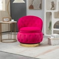 thumbnail image 2 of Tookss Round Velvet Swivel Barrel Chair with Soft Cushion Storage 360° Rotation Sofa Chair For Living Room Office Waiting Room, 2 of 8