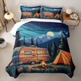 thumbnail image 2 of Erosebridal Cartoon Camper Twin Quilt Set, Starry Sky Pine Tree Twin Coverlet Set, 2pcs 1 Bedspread and 1 Pillowcase, 2 of 7
