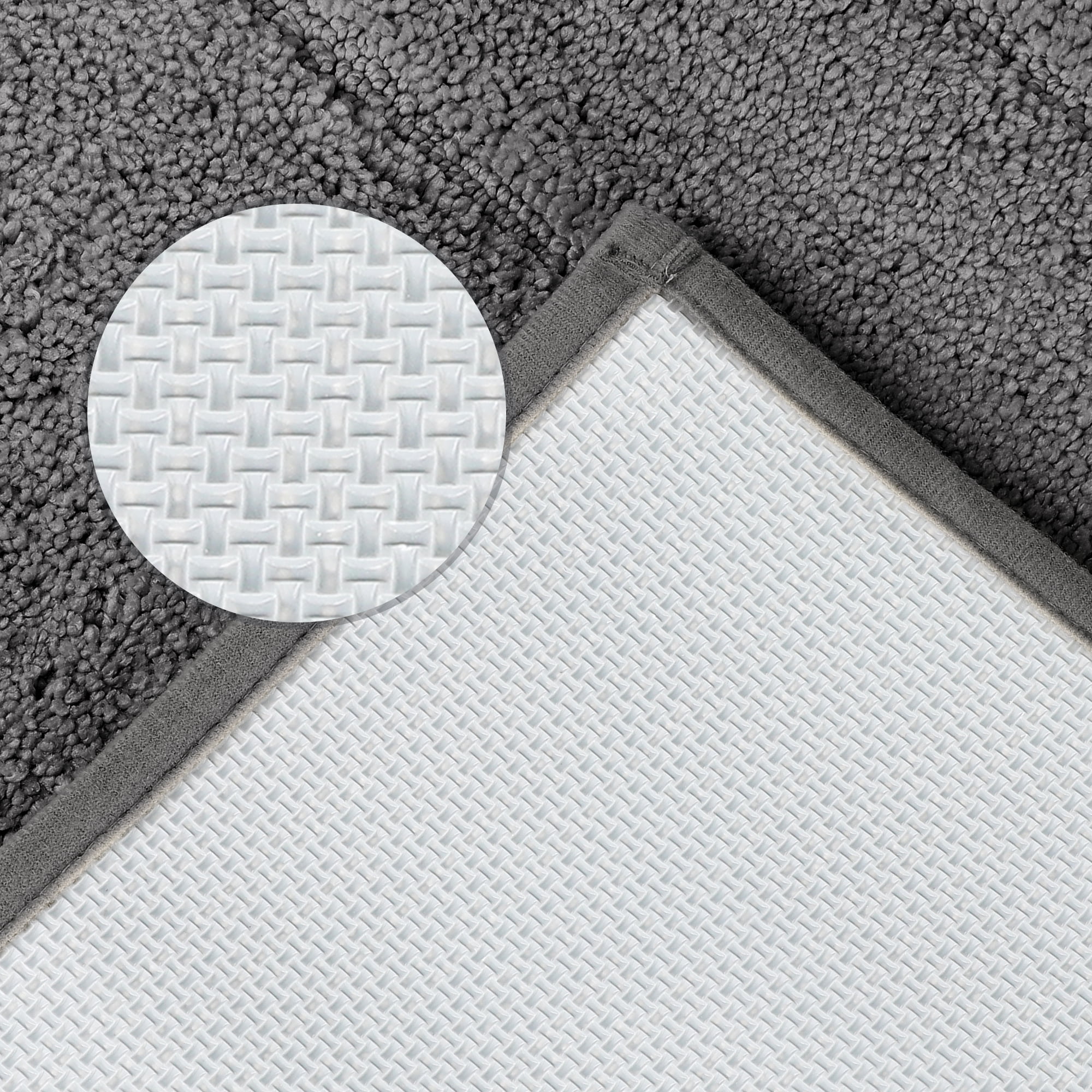 Unique Bargains Geometry Bathroom Rug Mat Soft Absorbent Non-Slip Comfortable Bath Rugs Dark Gray 16" x 24"
