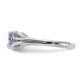 thumbnail image 3 of Solid 14k White Gold 6x4 Oval Gemstone Ring Band with CZ Cubic Zirconia Size 8, 3 of 5