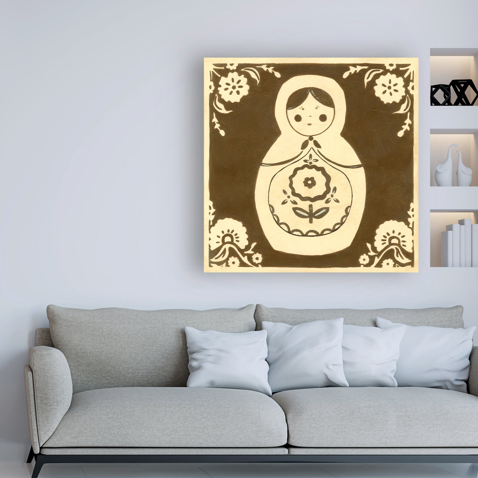 Trademark Fine Art 'Russian Doll in Brown' Canvas Art by June Erica Vess