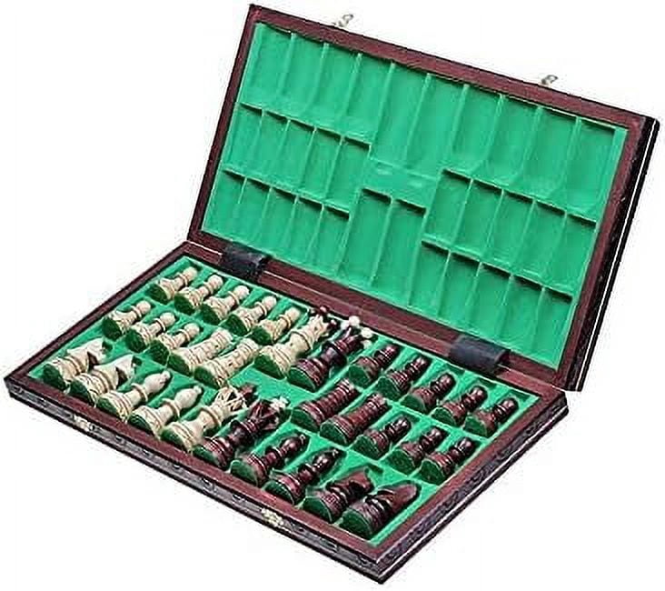 Wegiel Imperator 21-Inch Luxury Wooden Chess Set for Adults - Handcrafted from Premium Beech and Birch Wood, Black