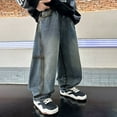 thumbnail image 4 of LUOGENLI Boys Jeans Size 12 Long Boy's Casual Straight Leg Jeans Loose Denim Pants with Pockets Boys Jeans Size 12-14 Blue 4-5 Years, 4 of 9