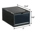 thumbnail image 3 of Plastic Shoe Box, 4/8/12x Stackable Black/ Clear Shoe Storage Box Sneaker Storage Bins Shoe Container Organizer for Women Men, 3 of 10