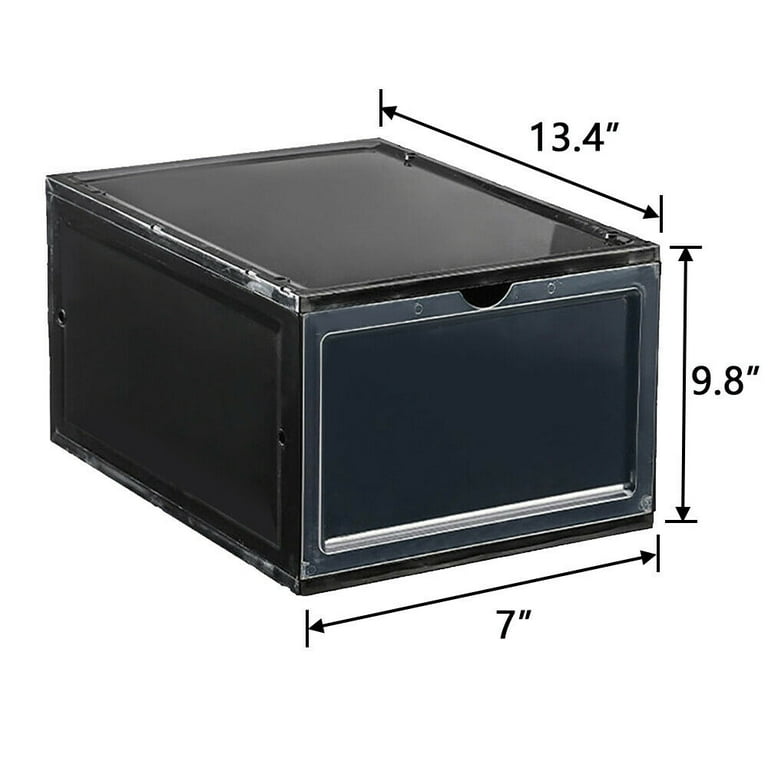 12x Foldable Shoe Box Storage Clear Stackable Plastic Sneaker Case