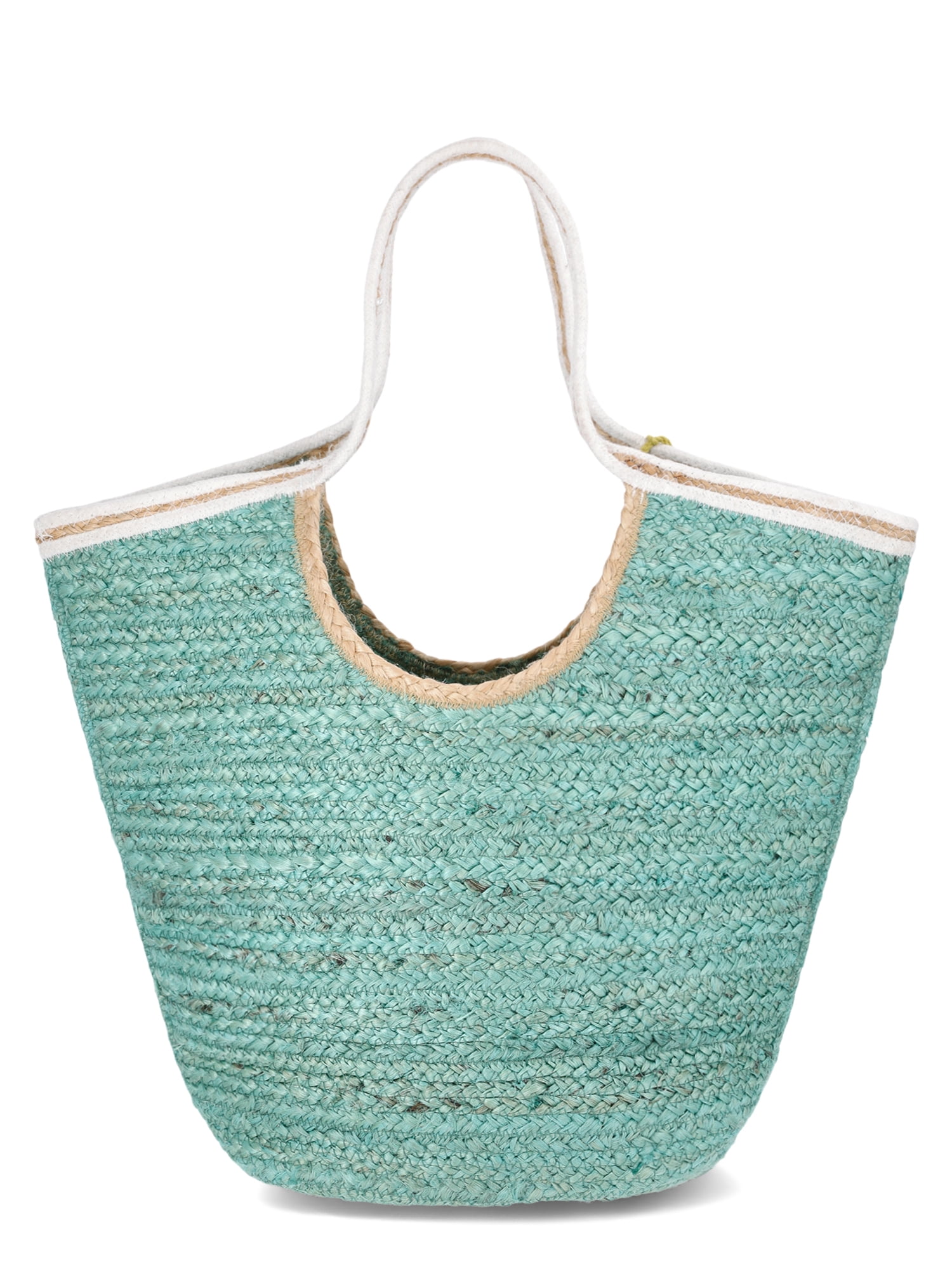 No Boundaries Jute Tote Bag, Vacay Teal, Women’s