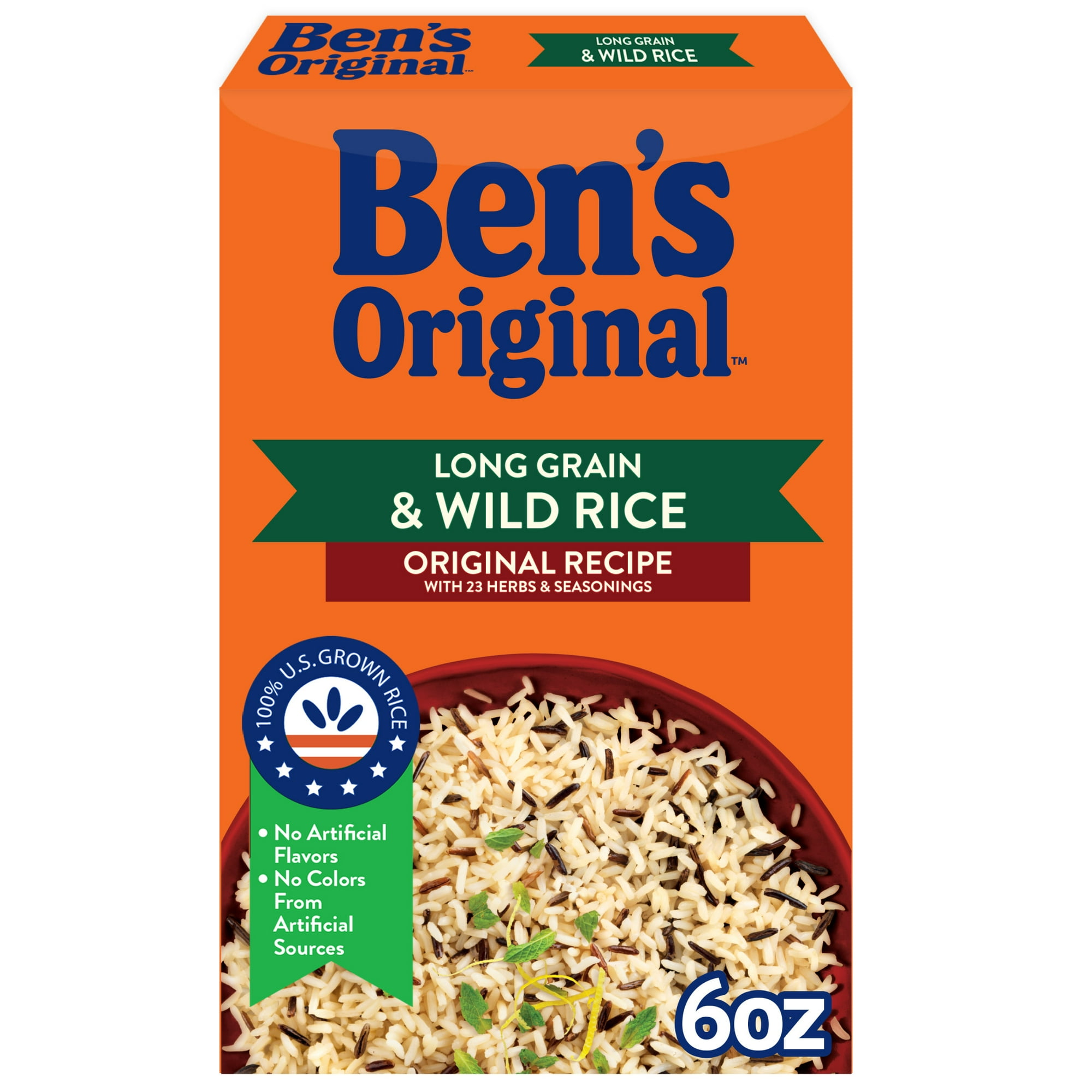 BEN'S ORIGINAL Flavored Long Grain Rice & Wild Rice, Boxed Rice, 6 OZ Box