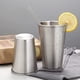 thumbnail image 2 of Xiao Hua Paquete de 4 vasos de agua de acero inoxidable de 500 ml. Resistentes y apilables. Vaso metálico para beber, copa de vino, color plateado., 2 of 4