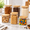 25oz x2 / 37oz x2 / 50oz x2, variant on Square Glass Food Storage Jars Set of 6, 25oz x2 / 37oz x2 / 50oz x2, Pantry Organization Containers