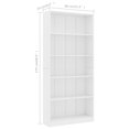 thumbnail image 4 of vidaXL 5-Tier Book Cabinet White 80x24x175 cm Engineered Wood, 4 of 5