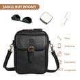 thumbnail image 3 of PU Leather Small Crossbody Cell Phone Bag with Adjustable Removable Strap Zipper Shoulder Handbag Purse Cellphone Bag Wallet Purse for Women Men (Black), 3 of 10
