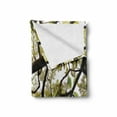 thumbnail image 2 of Tree Soft Flannel Fleece Throw Blanket, Nature Themed Macro Photo of Close up Leafy Branches, Cozy Plush for Indoor and Outdoor Use, 60" x 80", Avocado Green Dark Brown, by Ambesonne, 2 of 6