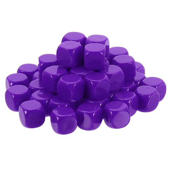 50Pack Rounded Blank Six Sided Dice 16mm/0.6inch Acrylic Dice, Purple