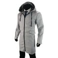 thumbnail image 5 of Xzbqbs Mens Trench Coat Zip-Up Oversized Overcoat with Hood Casual Lightweight Long Jacket Claasic Fit Super Soft Jackets for Men, 5 of 8