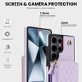 thumbnail image 5 of Compatible with Samsung Galaxy S25 Ultra 5G Wallet Phone Case Tempered Glass Screen Protector Wrist Crossbody Strap Stand Credit Card Holder RFID Slot Cell Cover for S25Ultra 25S Women Girls Purple, 5 of 10