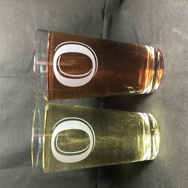 16OZ MONOGRAM BEER GLASS O SET OF 2