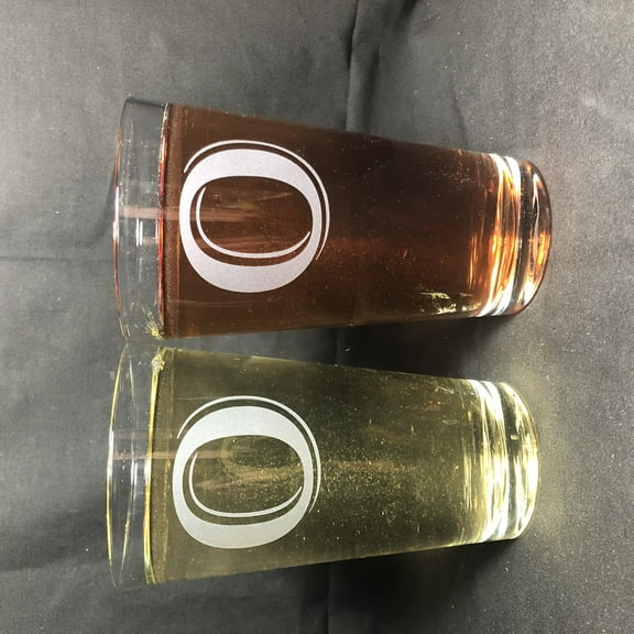 16OZ MONOGRAM BEER GLASS O SET OF 2