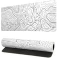 thumbnail image 1 of Topographic Contour White Gaming Mouse Pad XL Geographic Map Lines Extended Big Large Desk Mat Non-Slip Rubber Base Stitched Edge,31.5x11.8 Inch, 1 of 4