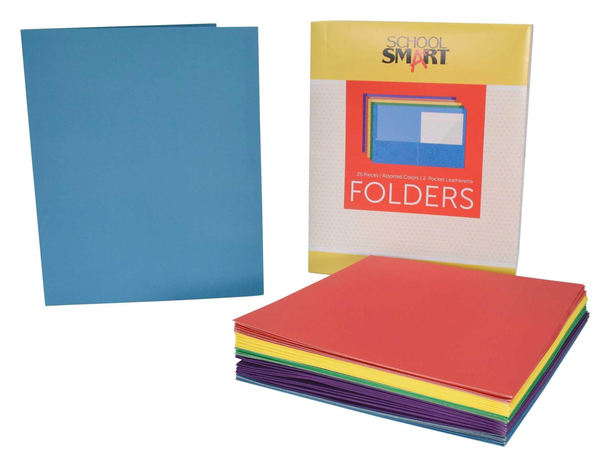 School Smart 84893 - Carpeta De 2 Bolsillos (resistente, 20 X 28 Cm, 25