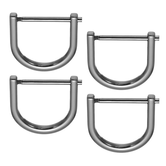 Uxcell 1" D-Rings Screw in Shackle, 4 Pcs Horseshoe U Shape D Ring Zinc Alloy Buckles for Purse Keychain, Black