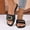 Black, variant on Eltusu Women Flat Slide Sandals, Slip On Open Toe Casual PU Summer Shoes Black Size 9