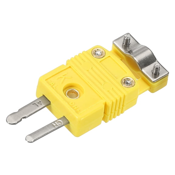 K Type Thermocouple Wire Connectors Male Plug Adapter High Temperature 220C(428F) with Fixing Clamp