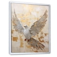 thumbnail image 2 of Designart "Minimalist Beige And Gold Peace III" Dove Floater Framed Wall Decor, 2 of 5