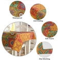 thumbnail image 2 of Orange Tablecloth Rectangle/Oval Retro Boho Geometric Floral Plaid Table Cloth Outdoor Waterproof Orange Tablecloths for Party Picnic Indoor Table Cover for Dining/Kitchen 60x84inch, 2 of 4