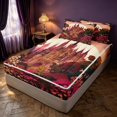 thumbnail image 3 of Homewish Vintage Castle Zipper Twin Comforter Sets with Fitted Sheet and 2 Pillowcases for Princess Girls, Botanical Tree Floral Zipper Bedding Set, Black Reversible, 3 of 7