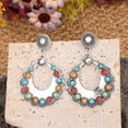 thumbnail image 4 of Xiao Hua Pendientes colgantes de estilo retro, nuevos y únicos, para mujer, estilo étnico bohemio, vintage (plateados)., 4 of 4