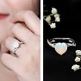 thumbnail image 3 of Ethiopian Opal Solitaire Crossover Ring with Diamond - 2 ct Engagement Ring, 925 Sterling Silver, US 4.00, 3 of 10